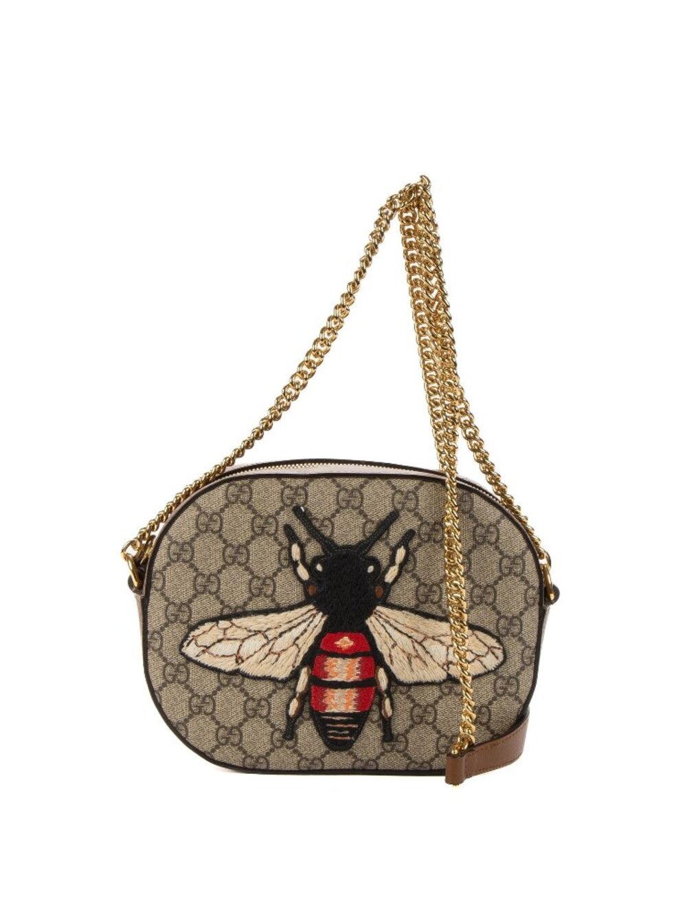 Gucci Bree Cross Belt Bag Beige Brown Be GG Supreme Canvas